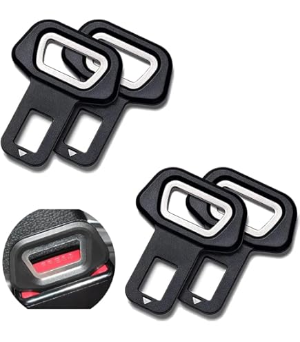 4 Clip Per Cinture Di Sicurezza Auto - Fermacintura Nero, In PVC, Per Eliminare L'Allarme