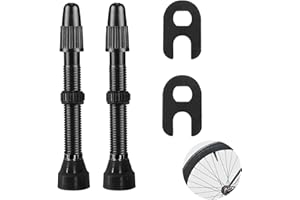 Exbrith 2 Piezas Valvula Tubeless Carretera Vástago, Bike Extender Válvulas, Válvula Sin Cámara Aleación, para Bicicleta, Accesorios para neumáticos Sin Cámara (60 mm)