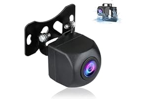 VTOPEK 【2022 Aggiornato】AHD&CVBS Telecamera Posteriore Auto Nessuna perforazione IP69 Impermeabile Retrocamera Auto Super Night Vision Grandangolare 140° Non deformato Telecamera Auto Universale Nav 12V