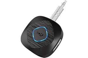 BLACKHORSE Bluetooth 5.3 Sender Receiver, AUX Bluetooth Adapter Auto, Bluetooth Transmitter für TV / Flugzeug, Bluetooth Empfänger Klinke 3.5 für Stereoanlage / Kopfhörer, Niedrige Latenz, 16H Batterie