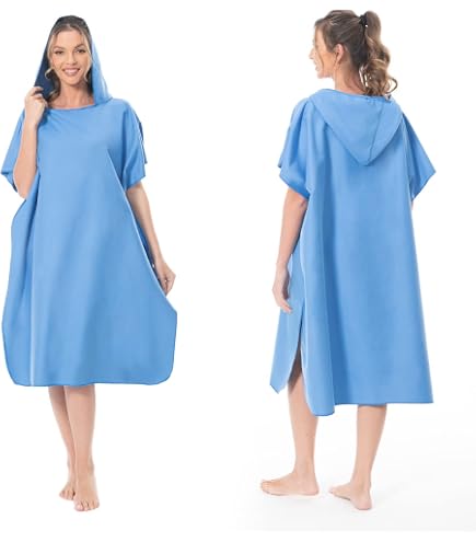 Odot Poncho Surf Microfibre 75x110 Cm – Séchage Rapide, Anti-UV, Robe De Plage Avec Capuche Pour Adulte