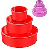 Silicone Baking Molds Round 3 Pieces &ndash; Silicone Cake Mould &ndash; Air Fryer Silicone Molds &ndash; Cake Mould &ndash; Quiche Mould &ndash; Removable