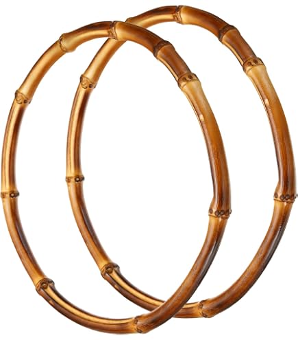 Poignées De Sac En Bambou Rond 20.5cm - Lot De 2 - Pour Création Et Réparation De Sacs à Main