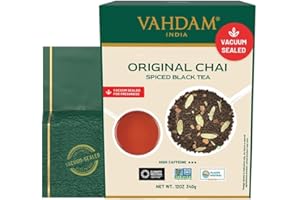 VAHDAM Té Masala Chai a Granel | 340g (170+ Tazas) | Té Negro de la India con Especias | Con Cardamomo, Canela, Clavo, Jengibre y Pimienta Negra | Envasado en India