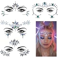 6 Sets Glitzersteine Fürs Gesicht – Selbstklebend Für Festival, Karneval & Party