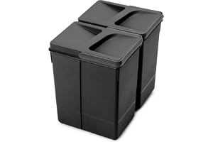 Emuca - Recycle sorteringsbehållare för kökslåda, höjd 266 mm, 2×7 L