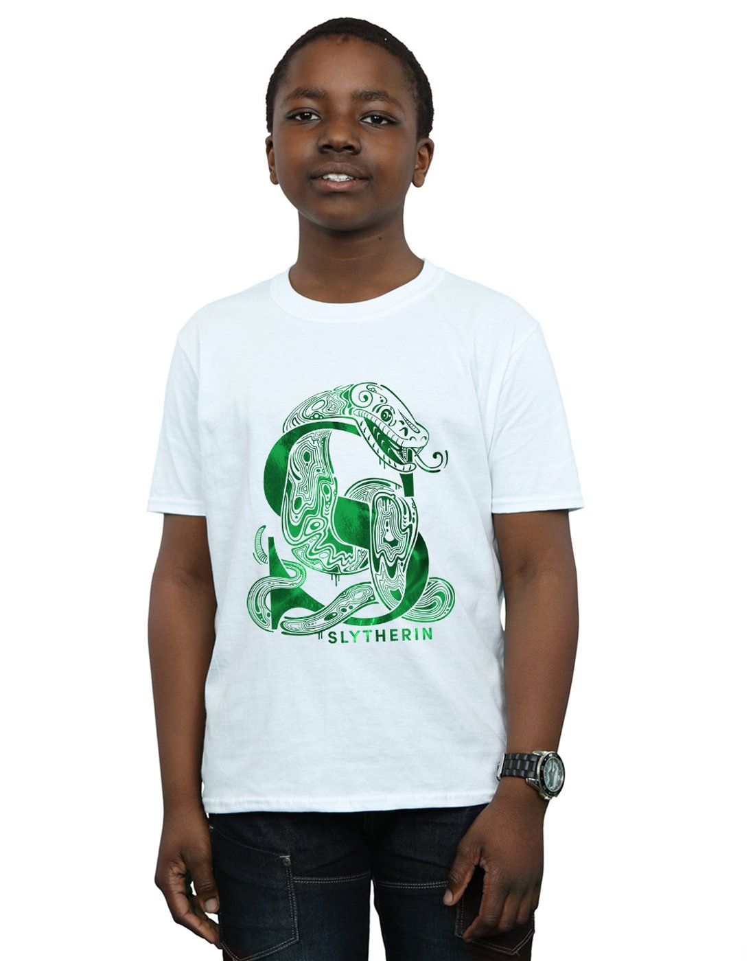 Harry-Potter-Jungen-Slytherin-Snake-T-Shirt