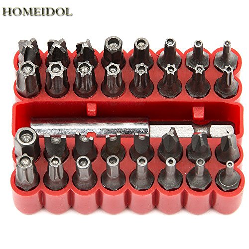 Fortag 33 tlg Schraubendreher-Bit Magnetischer Bitsatz Spezialbitsatz Schraubendreher Tri-Wing Torx Tamper Proof Sechskant Schlüssel Star Hex Halter Rod Sicherheit für Sicherheits-Torxschrauben