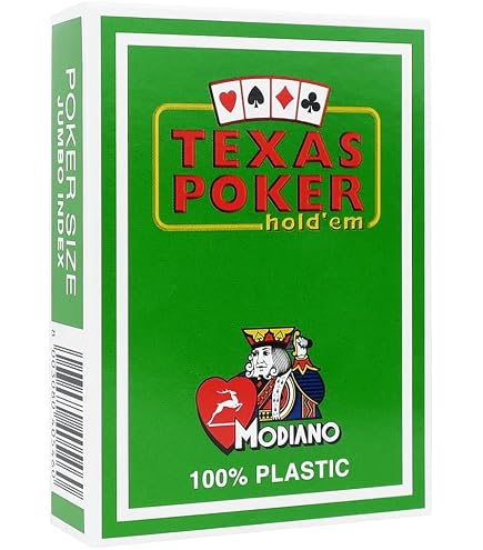 Modiano – Présentoir 12 Jeux De Texas Poker 2 Jumbo Index – Cartes Plastique – Qualité Pro – Fabriqué En Italie