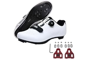 FANSU Chaussure Velo Route Homme, Antidérapants Chaussures de Cyclisme pour Hommes Femmes, Unisexe Chaussures de Vélo Lacets Rotatifs Route VTT avec Languettes Look Lock 36-47 EU