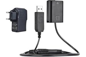Andoer NP-FW50 Dummy Akku + 5V 2A USB Netzkabel mit Ersatz Netzstecker für AC-PW20 für Sony NEX-3/5/6/7 Series A33 A37 A35 A7 A7 A7II A6000 A6300