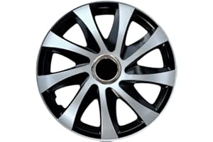 Lot de 4 enjoliveurs Drift Extra - Argenté/noir - 16"