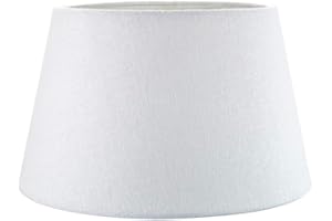 Classic 10 Inch White Linen Fabric Drum Table/Pendant Lamp Shade 60w Maximum by Happy Homewares