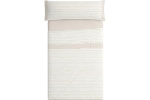 Burrito Blanco | Juego de sábanas Infantiles | Cama de 90cm. (+Medidas Disponibles) | Diseño 181 | Color Beige (90x190/200cm.)