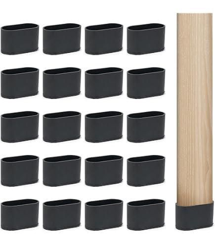 QUARKZMAN 6pz Tappi Quadrati per Gambe Sedie PVC, 100mm x 50mm OD Coperture per Piedi di Mobili Neri Pads per Piedi Tavolo Protezioni per Pavimenti Tavolo Giardino Armadio Letto Mobili
