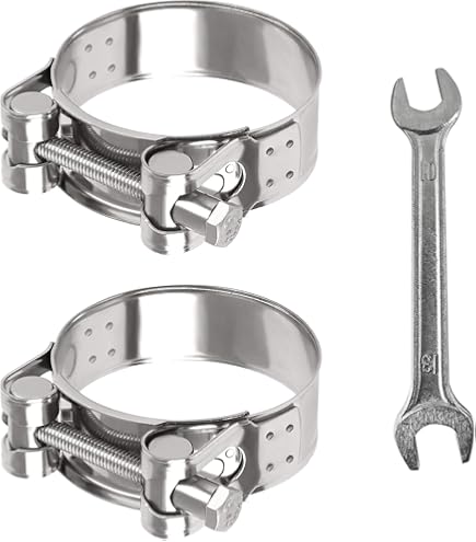 1x Lumonic Collier De Serrage à Boulon Articulé Acier Inoxydable 26-28mm V2A Collier D'échappement Pour Les Voitures De Chantier Et Les Camions