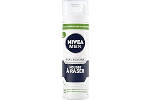 NIVEA MEN Peau Sensible Mousse à Raser (200 ml), crème de rasage enrichie en camomille et en hamamélis, soin rasage 0% alcool pour homme