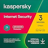 Kaspersky Internet Security 2022 | 3 Devices | 2 Years | Antivirus and Secure VPN Included | PC/Mac/Android | Online Code