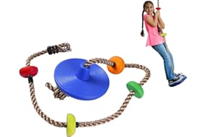 IFOYO Climbing Rope, 2m / 6.5ft Kids Climbing Rope with Foot Holder Platforms Climbing Rope for Kids over 4 Years Support 440lbs/200kg, Blue