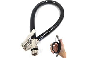 FUGLUS 1 kit di prolunga per valvola, pompa per pneumatici da 37 cm,tubo flessibile per gonfiaggio pneumatici, adattatore universale per valvole auto, adatto per compressori per biciclette, nero