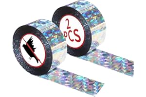 YUKOVEP 2 Rollos de Cinta Repelente Antipájaros, Cinta disuasoria a Prueba de pájaros, Apta para Jardines, Frutas y Aves (láser 2.5cm)