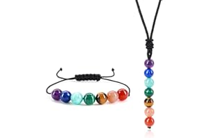 COAI Pendentif Yoga Bracelet Chakra Pierre Ajustable Femme
