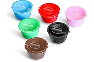 6 pezzi capsula di caffè riutilizzabile per macchina da caffè DOLCE GUSTO, HAILASRE capsule di caffè ricaricabili cialde di caffè riutilizzabili filtro per macchina da caffè DolceGusto, 6 colours