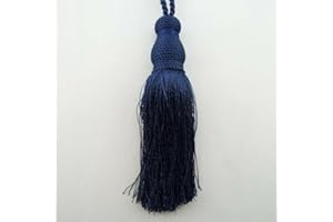 TURNER BROWNE CRAFTS 21 COLOUR 12cm Rayon Key Cushion Costume Light Pull Silky BUY 1 or 2 Tassel 052, 20 Navy Blue, Pack of 1
