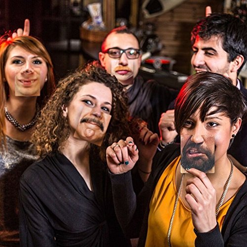 Face Mats Bierdeckel mit 40 lustigen Motiven – Gesichter Untersetzer Glasuntersetzer lustig Glas Untersetzer im 20er Set - 3