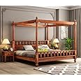 COBRA CRAFT Sheesham Solid Wood Poster Bed Without Storage King Size Bed for Beautiful Bedroom Honey Finish (King Size 2.08L x 1.93W x 1.90H Meters)