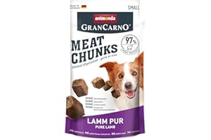 animonda GranCarno Meat Chunks Lamm Pur (60 g), purer Fleisch Premium Hundesnack für kleine Erwachsene Hunde, getreidefreie Hundeleckerlis für ausgewachsene Hunde
