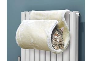 OSSIAN Deluxe Fleece Cat Radiator Bed – Warm and Cosy Hanging Hammock Style Home Cradle for Small Pets Kitten Puppy Dog made from Soft Machine Washable Fleece with Strong and Durable Folding Steel Frame