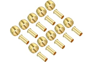 PATIKIL 8mm rör OD mässingskompressionshylsor Ferrules, 20-pack Mässingsferrulfitting och slanginsatsstödsortimentskit för lu