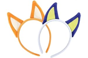 KAVOC 2Pcs Yellow Blue Puppy Ears Headbands for Adult Kid for Dog Themed Party Cosplay Accessories Supplies