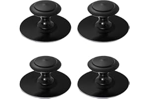 CcHhyyt 4 Stück Selbstklebende Griffe Schubladenknöpfe Schrankgriffe Edelstahlgriff Knöpfe aus Edelstahl griffe für küchenschränke Schrankschubladen zum Abziehen und Aufkleben ohne Bohren (Schwarz)