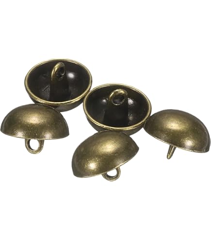 QUARKZMAN 5 stuks halfronde metalen naaiknopen 15 mm