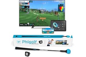 PHIGOLF Phigolf2 Golf Simulator with Swing Stick for Indoor & Outdoor Use, Golf Swing Trainer with Upgraded Motion Sensor & 3D Swing Analysis, Compatible WGT/E6 Connect APP, Works with Smartdevices