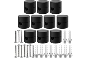 ‎ZOHAR ZOHAR 10 Stück Zweiteilige Wand- und Deckenpins Schwarz für Textilkabel Deckenbefestigung Affenschaukel Aufputz-Kabelhalter für Lampe DIY mit Schrauben und Dübeln