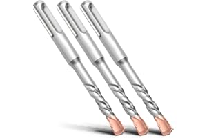 MOXPIFY 3 pezzi, 6 x 110 mm, SDS Plus, punte per trapano con doppia vite, per cemento, pietra, pietra naturale