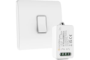 Candeo Wireless Kinetic Light Switch & RF Receiver Module Kit | No Wiring or Batteries Needed | Easy Installation & Eco-Friendly Modular Lighting Control | Customise Your Lights | Modern Design