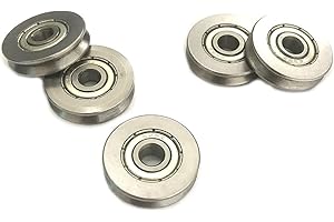 PREAMER Bearing Steel V Groved Wire Pulley Bearing Wheels Roller 5x22x5mm, 5 Pcs