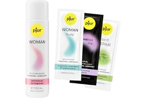 pjur WOMAN - fördel inkl. 3 st. glidgelprover - glidgel för kvinnor på silikonbas - optimal för känslig hud (1 x 100 ml)