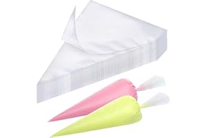 Soodyoow spritspåse, 100 st engångsspritspåsar, glasyrpåsar engångs-, 31 × 21 cm stora genomskinliga dekorerings- och bakverk
