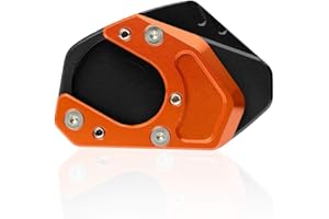 MZ-STORE Motorrad CNC Aluminium Seitenständer Vergrößern Seitenständer Platte für Duke 125 200 250 390 690 RC 125 200 250 390 690 Enduro R-Schwarz+Orange