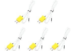 HALJIA 5 Pezzi Connettori Termocoppia Di Tipo K, Intervallo Di Misurazione Del Sensore Di Temperatura Compreso Tra -50 e ~ 400 °C; Lunghezza Cavo: 1 Metri