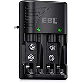 شاحن سريع EBL NI-MH للبطاريات AA/AAA و9V - شاحن شاشة LED رباعي الاتجاهات 6802