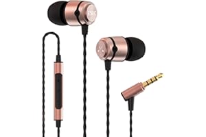 Soundmagic E50C przewodowe słuchawki douszne z mikrofonem w monitorze uszu, słuchawki HiFi, dobre izolujące hałas, wygodne dopasowanie, czarne złoto
