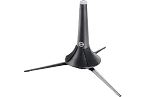 K&M 152/1 Trumpet Stand Black Plastic - Rubberised Cone with Tripod and Felt Strips - Transport in Funnel