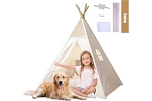 Takezuaa Kids Play Tent,Teepee Tent for Kids Indoor and Outdoor Tents with Windows,Foldable Play Tent Childrens Tents,Teepee Tent For Girls Boy,Castle Fairy Tents for Children Gift
