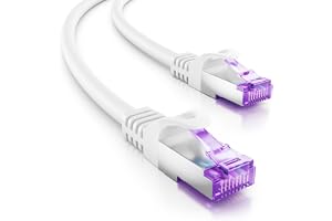 deleyCON 1m CAT7 Nätverkskabel - 10 Gigabit - RJ45 Patchkabel Ethernet Kabel (Koppar, SFTP PiMF Skärmning) - för Highspeed LA